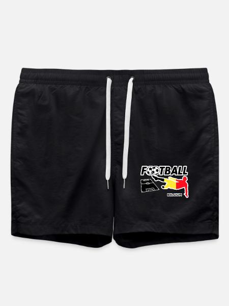 Fußball Fieber Belgien - Badeshorts - Schwarz