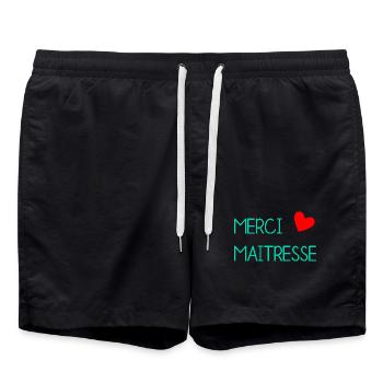 MAÎTRESSE. MERCI. MERCI MAÎTRESSE - Short de bain - noir - Devant - AI Model Male 185 light (185cm)