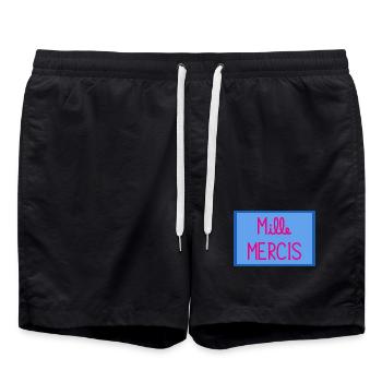 MAÎTRESSE. MAITRE. MERCI. MERCI MAÎTRESSE - Short de bain - noir - Devant - AI Model Male 185 light (185cm)