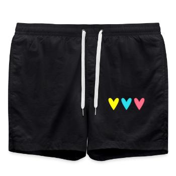 COEUR. MERCI. MAÎTRESSE. MAÎTRE. MERCI MAÎTRESSE. - Short de bain - noir - Devant - AI Model Male 185 light (185cm)