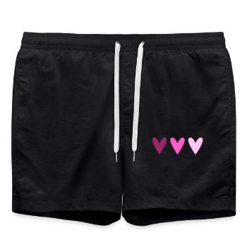 COEUR. MERCI. MAÎTRESSE. MAÎTRE. MERCI MAÎTRESSE. - Short de bain - noir - Devant - AI Model Male 185 light (185cm)