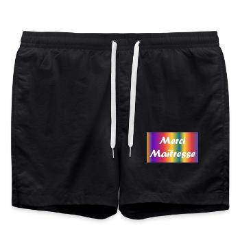 MAÎTRESSE. MERCI. MERCI MAÎTRESSE - Short de bain - noir - Devant - AI Model Male 185 light (185cm)