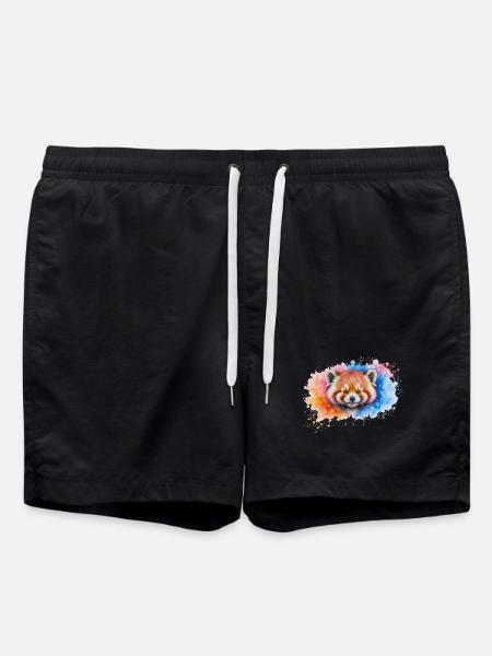Aquarelle Red Panda Splash - Short de bain - noir
