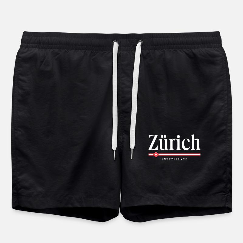 Zurich Switzerland - Swim Trunks - black
