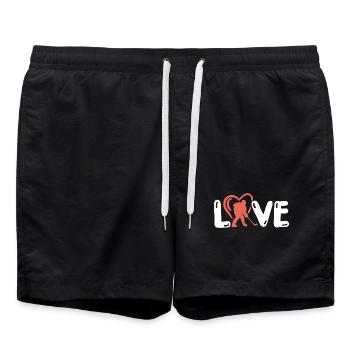 Eishockey Eishockeyspieler - Badeshorts - Schwarz - Vorne - AI Model Male 185 light (185cm)
