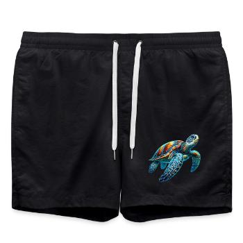 Schildkröte - Badeshorts - Schwarz - Vorne - AI Model Male 185 light (185cm)