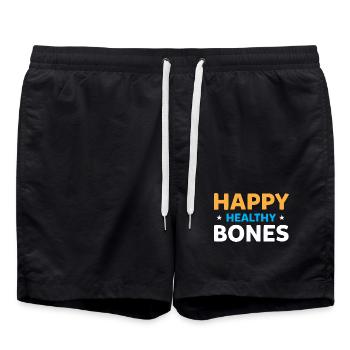 Des os sains et heureux - Pour des os solides - Short de bain - noir - Devant - AI Model Male 185 light (185cm)