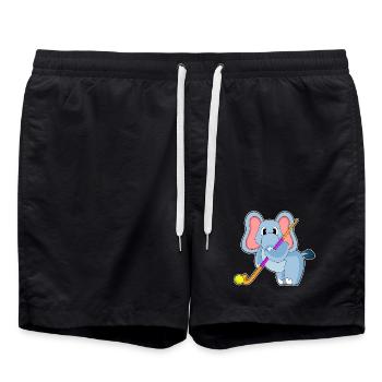 Elefant Feldhockey Feldhockeyschläger - Badeshorts - Schwarz - Vorne - AI Model Male 185 light (185cm)