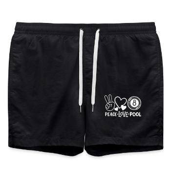 8-Ball Poolbillardspieler - Badeshorts - Schwarz - Vorne - AI Model Male 185 light (185cm)