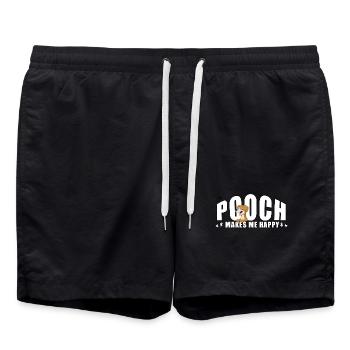 MY POOCH makes me happy - Badeshorts - Schwarz - Vorne - AI Model Male 185 light (185cm)