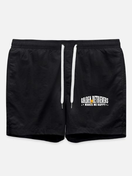 Golden Retrievers makes me happy - Swim Trunks - black
