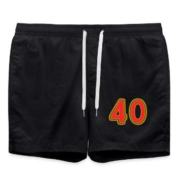 40. 40 ANS. 40e ANNIVERSAIRE. ANNIVERSAIRE 40 ANS. - Short de bain - noir - Devant - AI Model Male 185 light (185cm)