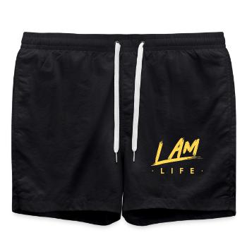 Ich bin das Leben Zen Motivation - Badeshorts - Schwarz - Vorne - AI Model Male 185 light (185cm)