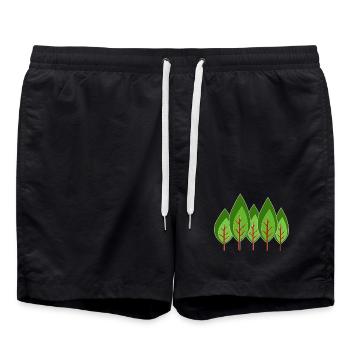 Bäume Minimalistisch, - Badeshorts - Schwarz - Vorne - AI Model Male 185 light (185cm)