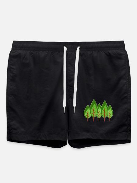 Trees Minimalist, - Swim Trunks - black