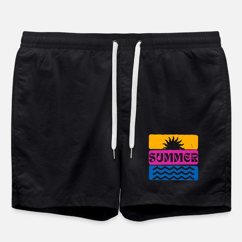 Sommer - Badeshorts - Schwarz