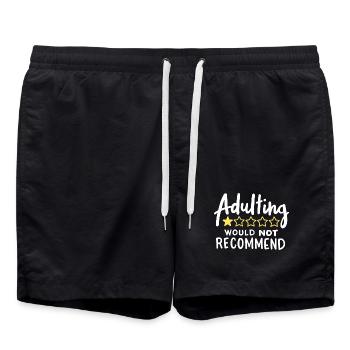 Erwachsen werden lustig sarkastisch - Badeshorts - Schwarz - Vorne - AI Model Male 185 light (185cm)