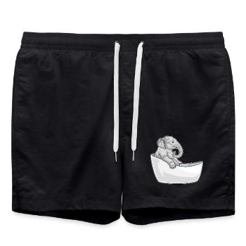 Elephant Bathing Bathtub - Swim Trunks - black - Front - AI Model Male 185 light (185cm)