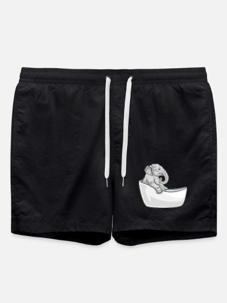 Elephant Bathing Bathtub - Swim Trunks - black