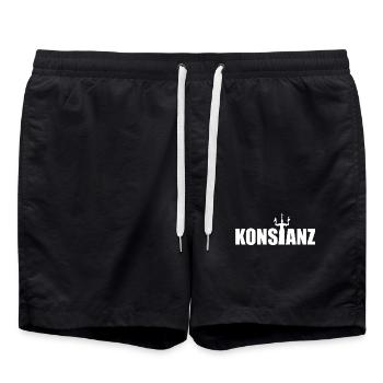 Konstanz Imperia Logo Design - Badeshorts - Schwarz - Vorne - AI Model Male 185 light (185cm)
