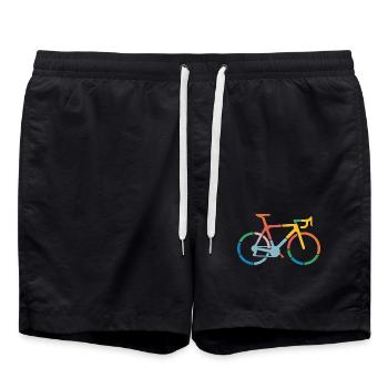 Conception d’art de ligne de vélo colorée - Short de bain - noir - Devant - AI Model Male 185 light (185cm)