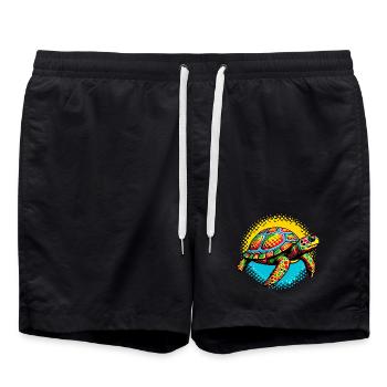 Schildkröte - Badeshorts - Schwarz - Vorne - AI Model Male 185 light (185cm)