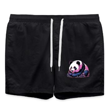 Panda - Badeshorts - Schwarz - Vorne - AI Model Male 185 light (185cm)