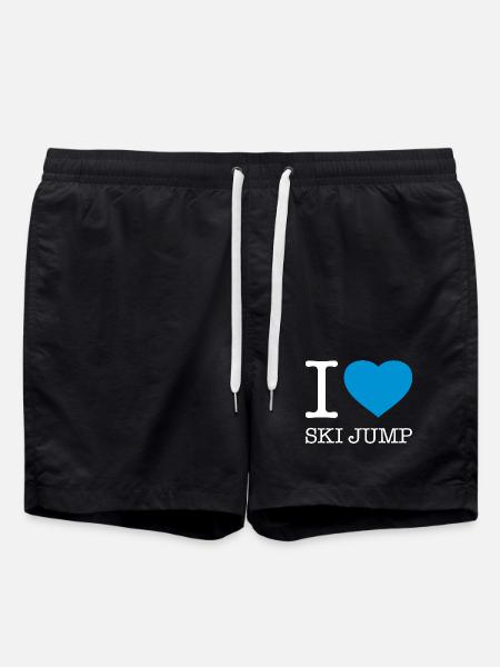 I LOVE SKI JUMP Skispringen - Badeshorts - Schwarz