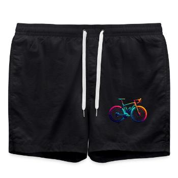 Illustration de cyclisme arc-en-ciel vibrant - Short de bain - noir - Devant - AI Model Male 185 light (185cm)