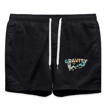 mur d’escalade de bloc rétro utilisélook icon logo - Short de bain - noir - Devant - AI Model Male 185 light (185cm)