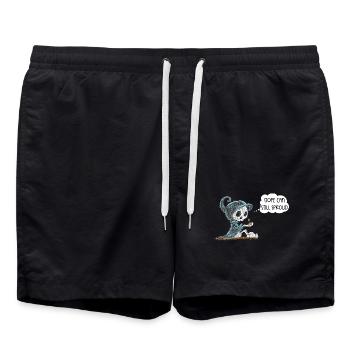 Skelett Hält Pflanze Hoffnung Entstehung Spruch - Badeshorts - Schwarz - Vorne - AI Model Male 185 light (185cm)