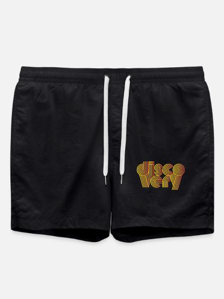 Disco Very Retro Lines - Swim Trunks - black