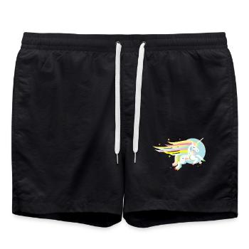 Licorne délicate en pastel - rêveur et magique - Short de bain - noir - Devant - AI Model Male 185 light (185cm)