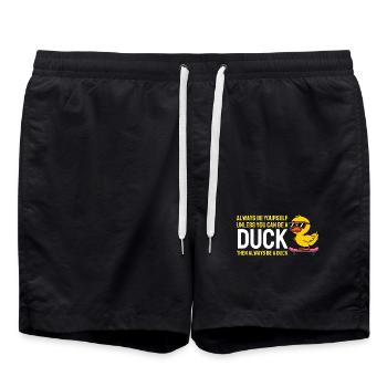 Sei du selbst, es sei denn, du kannst eine Ente sein - Badeshorts - Schwarz - Vorne - AI Model Male 185 light (185cm)