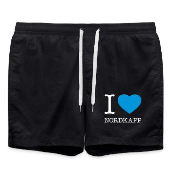 I LOVE NORDKAPP Norway Norwegen - Badeshorts - Schwarz - Vorne - AI Model Male 185 light (185cm)