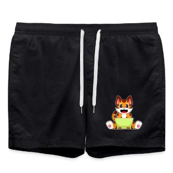 Tiger Laptop - Badeshorts - Schwarz - Vorne - AI Model Male 185 light (185cm)