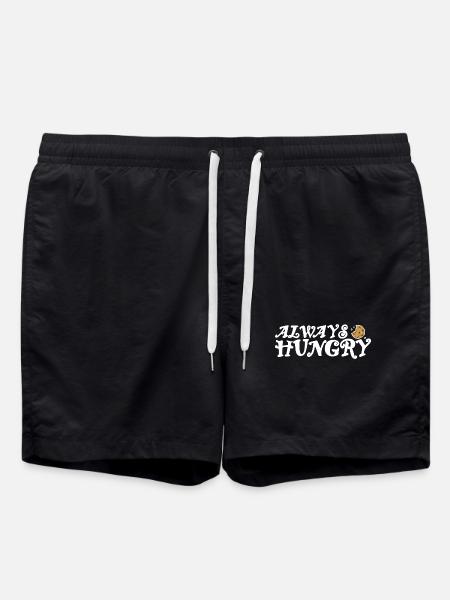 Always hungry bright design - Swim Trunks - black