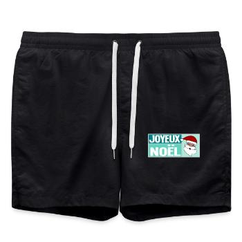 PÈRE NOËL. NOËL. JOYEUX NOËL. MERRY CHRISTMAS - Short de bain - noir - Devant - AI Model Male 185 light (185cm)
