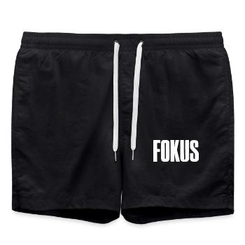 Fokus Spruch für Gründer Unternehmer Startup - Badeshorts - Schwarz - Vorne - AI Model Male 185 light (185cm)