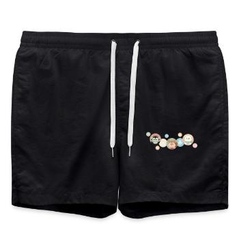 Animaux mignons - Motif de Noël - Short de bain - noir - Devant - AI Model Male 185 light (185cm)