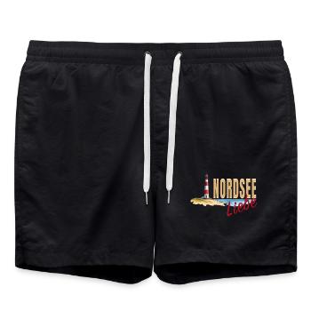 Nordsee Liebe - Badeshorts - Schwarz - Vorne - AI Model Male 185 light (185cm)