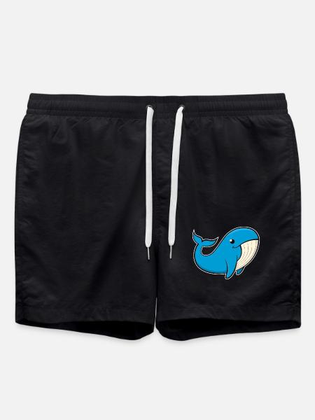 Image joyeuse d’une baleine bleue - Short de bain - noir