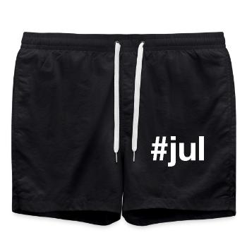 JUL Christmas Hashtag - Badeshorts - Schwarz - Vorne - AI Model Male 185 light (185cm)