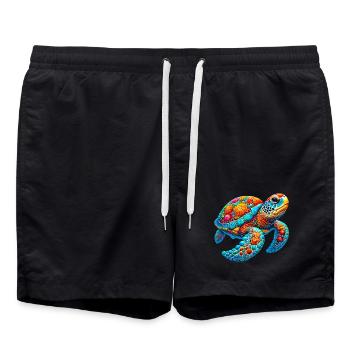Schildkröte - Badeshorts - Schwarz - Vorne - AI Model Male 185 light (185cm)