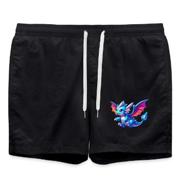 Drache - Badeshorts - Schwarz - Vorne - AI Model Male 185 light (185cm)
