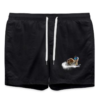 Plus cool que le reste, l’escargot de snowboard. - Short de bain - noir - Devant - AI Model Male 185 light (185cm)