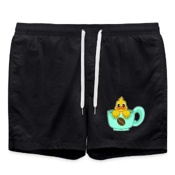 Ente Tasse Kaffee - Badeshorts - Schwarz - Vorne - AI Model Male 185 light (185cm)