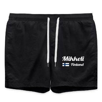 Mikkeli Finnland - Stylische Drucke - Badeshorts - Schwarz - Vorne - AI Model Male 185 light (185cm)