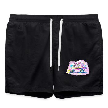 Planche à roulettes avec chaussures - Short de bain - noir - Devant - AI Model Male 185 light (185cm)