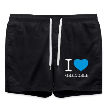 I LOVE GRENOBLE - Badeshorts - Schwarz - Vorne - AI Model Male 185 light (185cm)
